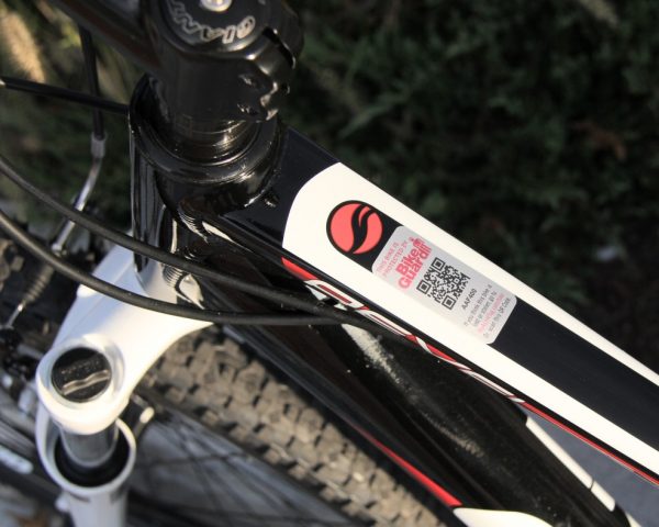 Bike registration sticker with QR code
