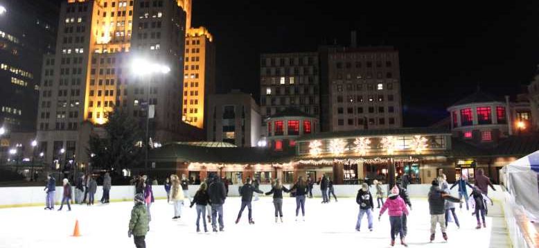 Ice skating at the Alex and Ani City Center