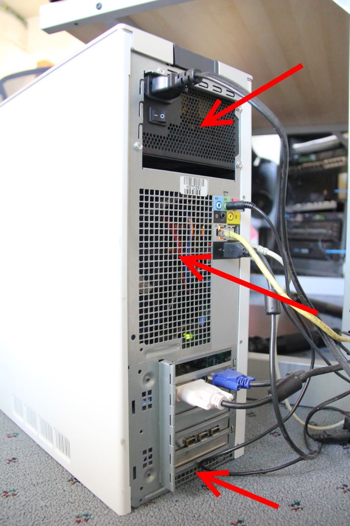 Areas to clean to allow better airflow to your computer