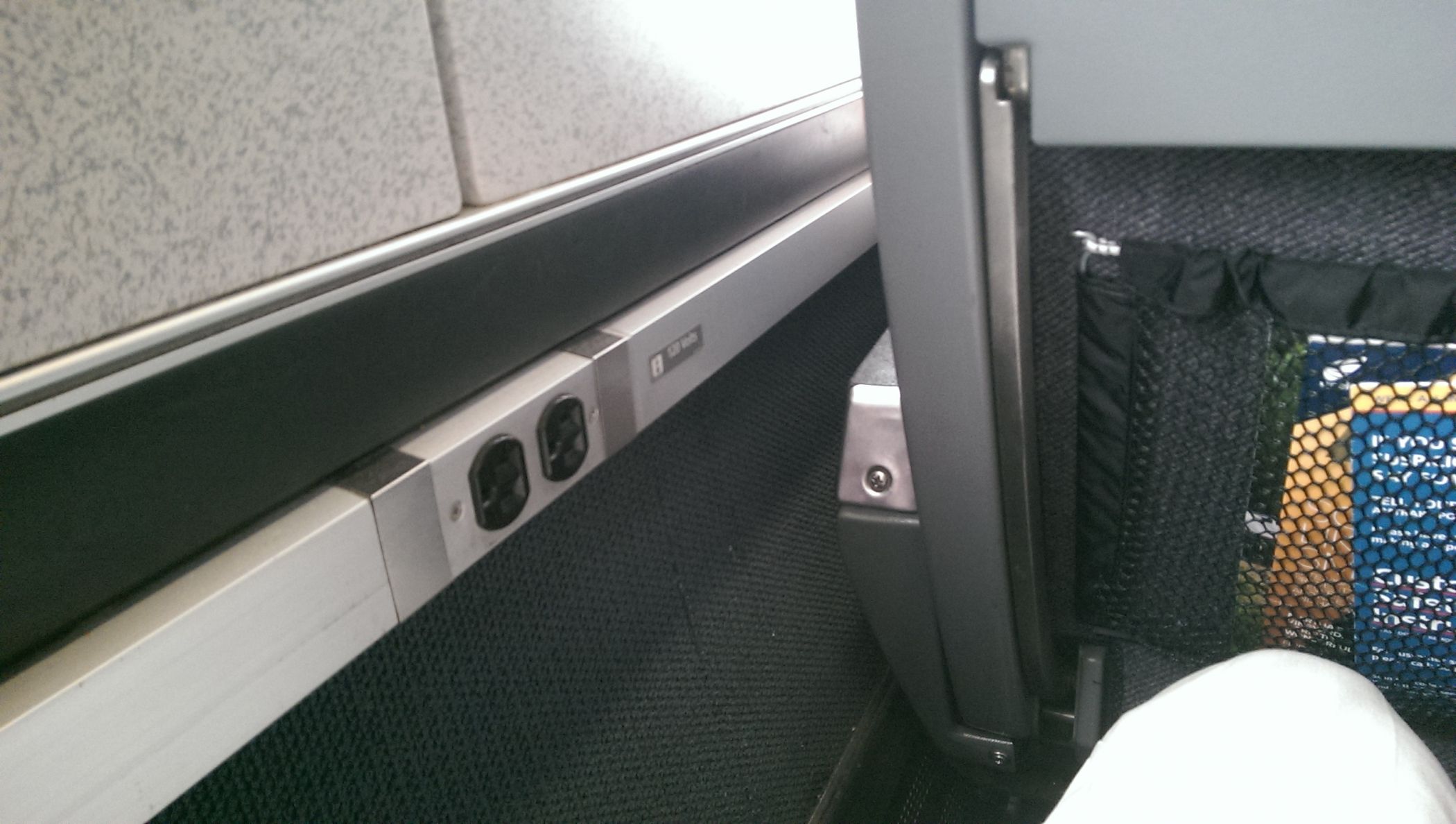 Power outlets on a train