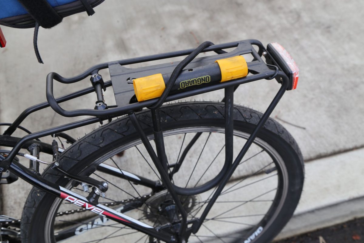 U-lock on bike rack