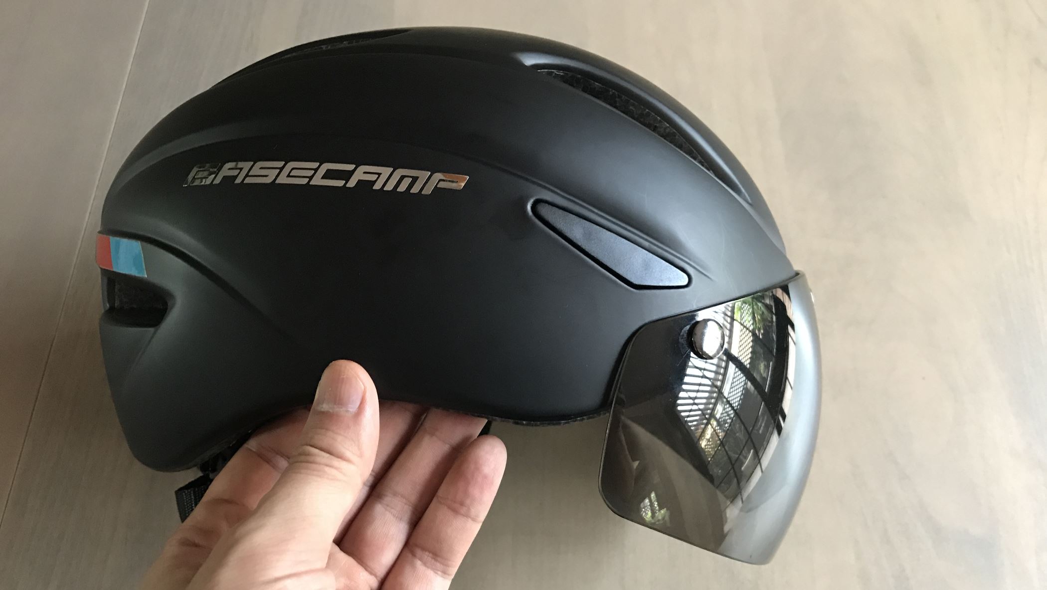 Base Camp Zoom Cycling Helmet with Removable Shield Visor