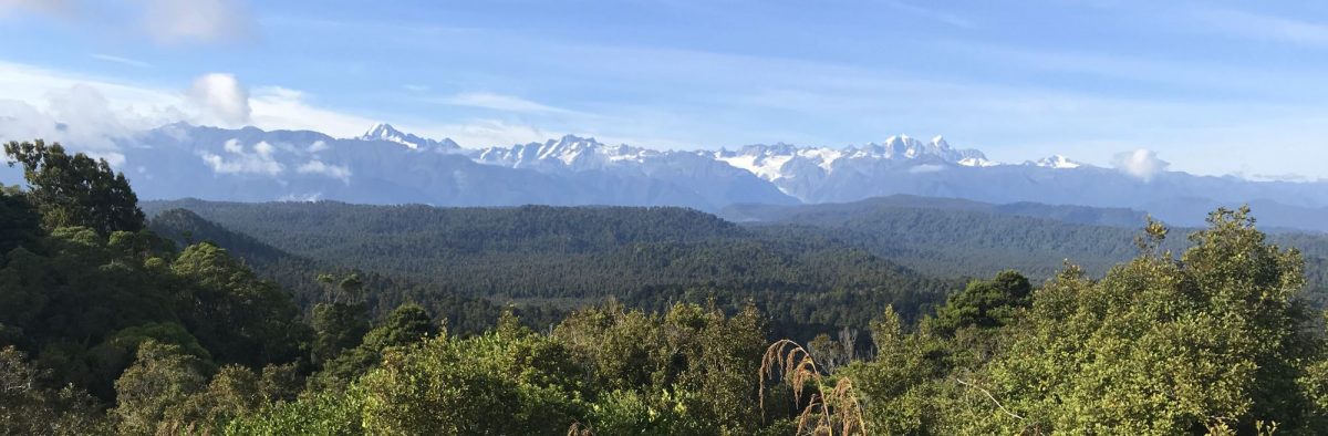 View of glaciers in the distance