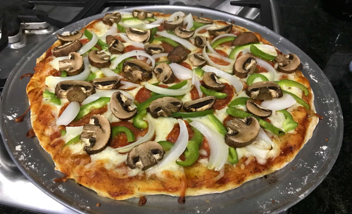 Pizza using Trader Joe's pizza dough