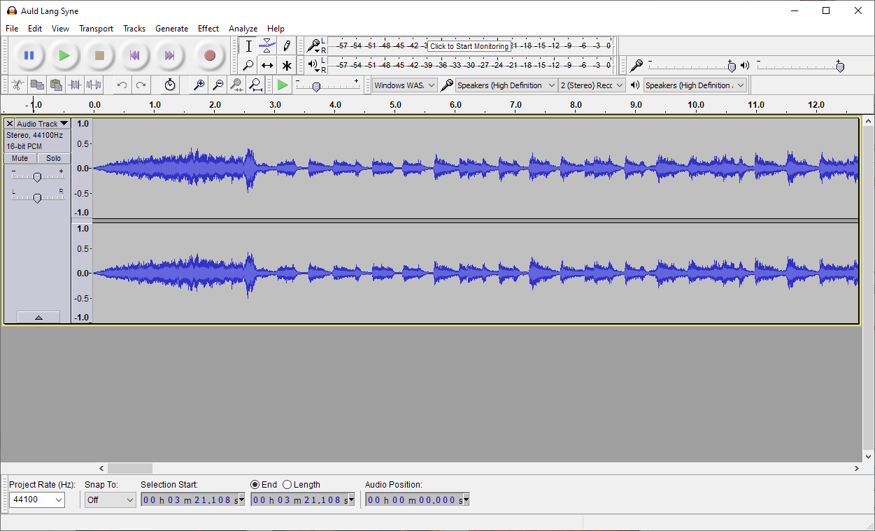 Screenshot of Audacity