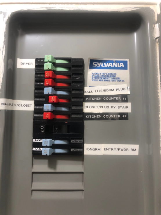 Recalled Sylvania circuit breaker box
