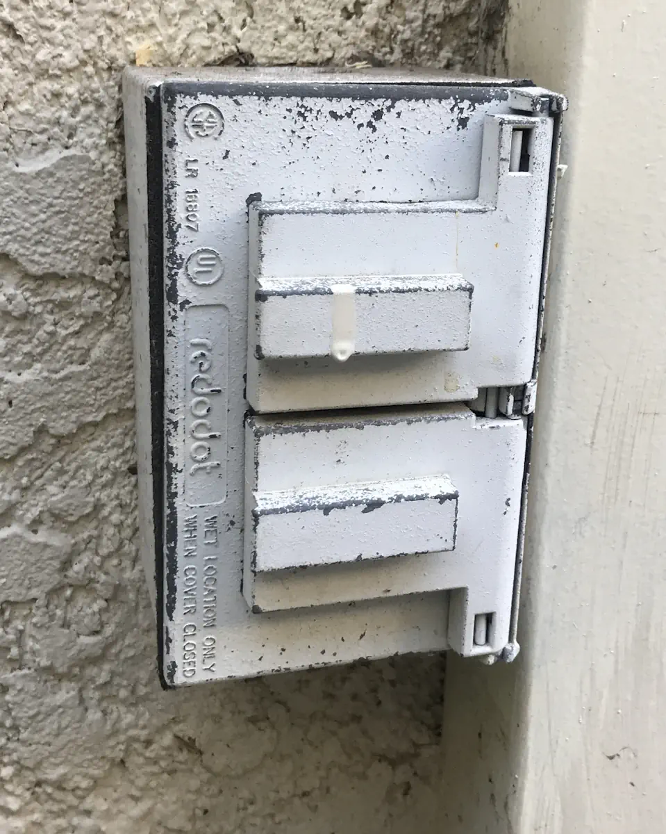 Old outdoor electrical outlet